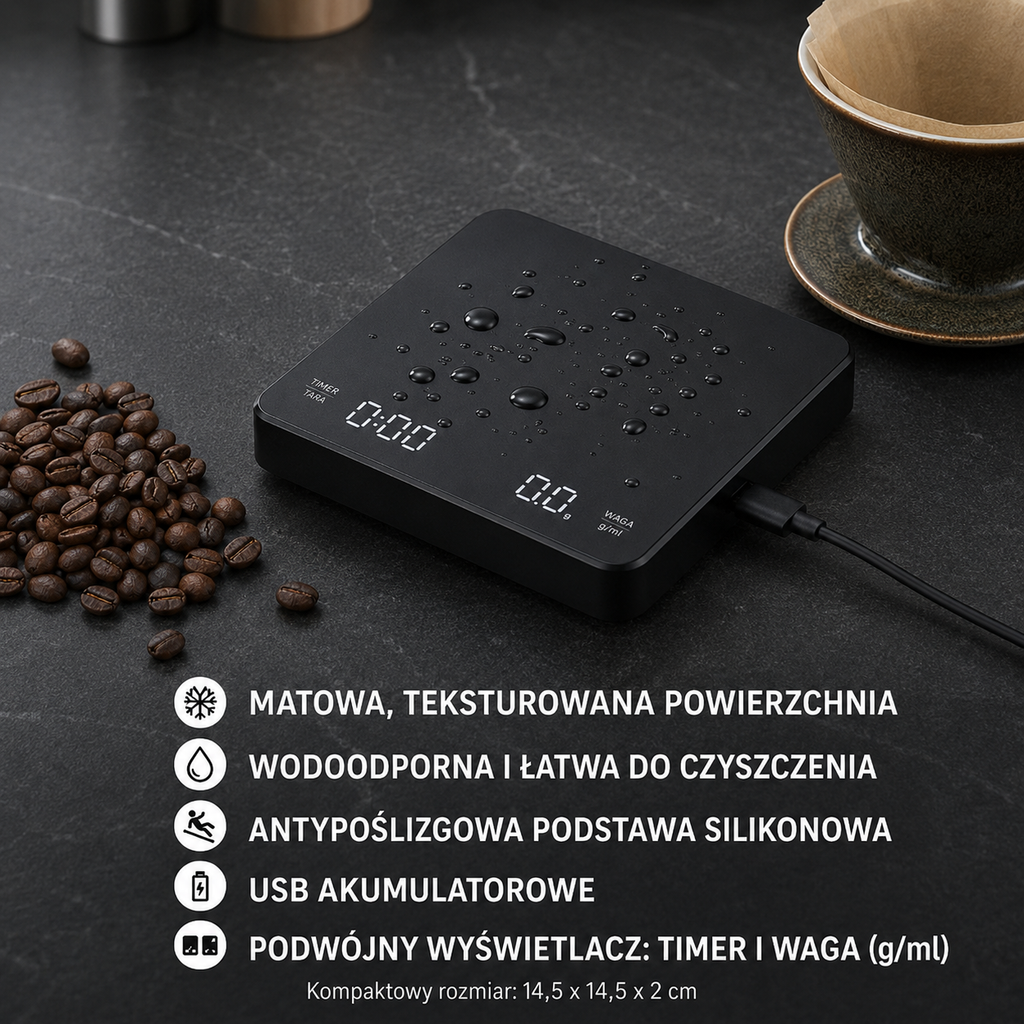 Waga Kawowa USB — Chrome Series | Matte