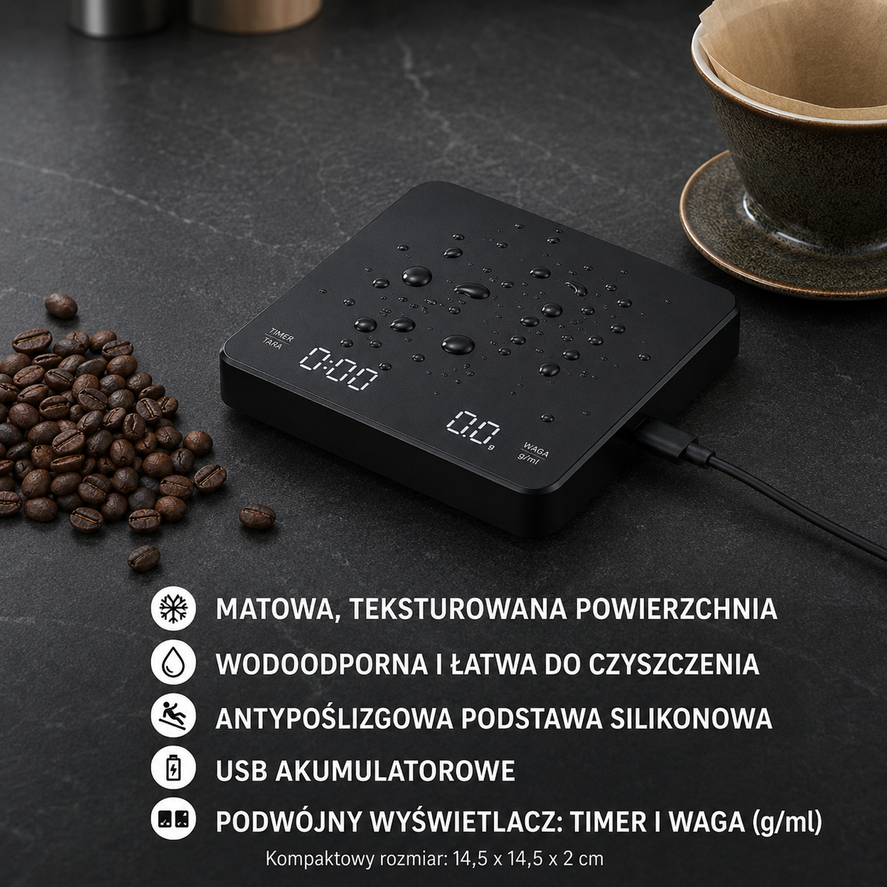 Waga Kawowa USB — Chrome Series | Matte